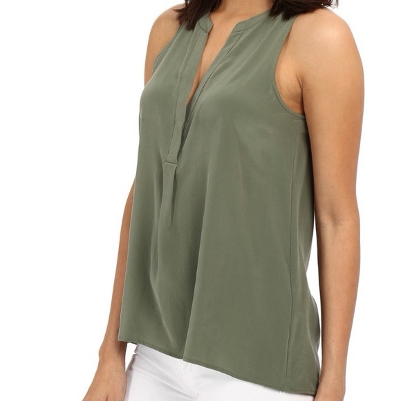 Joie Green Silk Tank Blouse